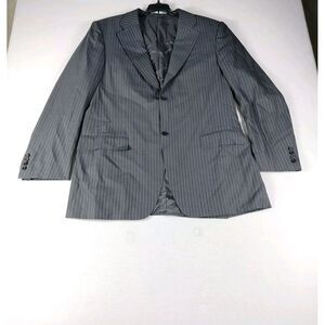 Canali Sport Coat Mens Black 48R Black Striped Wool Corpcore Career Professional